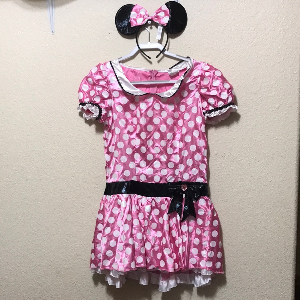 Mini Mouse Costume With Dress, Headband, Footless Tights. Excellent Condition.